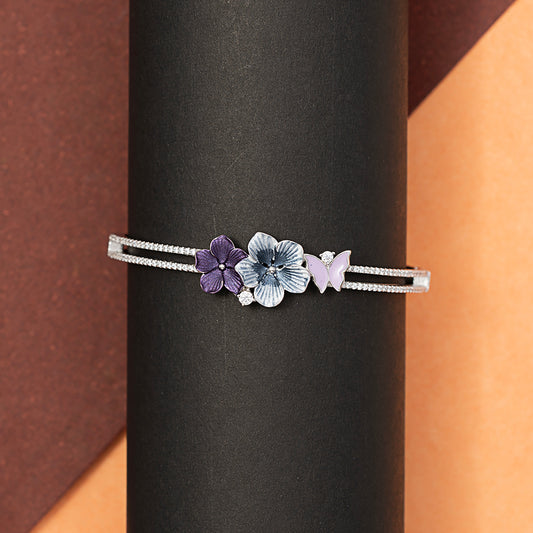 Enchanted Garden  korean kada 925 sterling silver