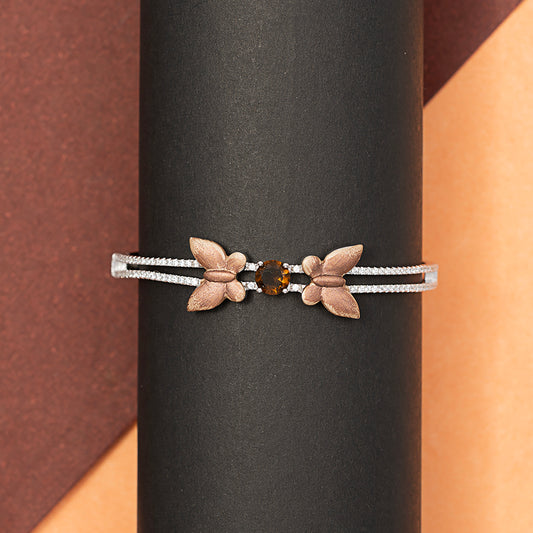 Elegant Butterfly Gem Bracelet korean kada 925 sterling silver
