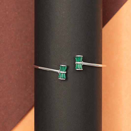 Modern Emerald Open kada 925 sterling silver
