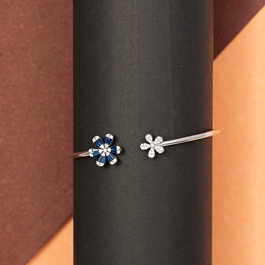 Floral Open Bangle  kada 925 sterling silver