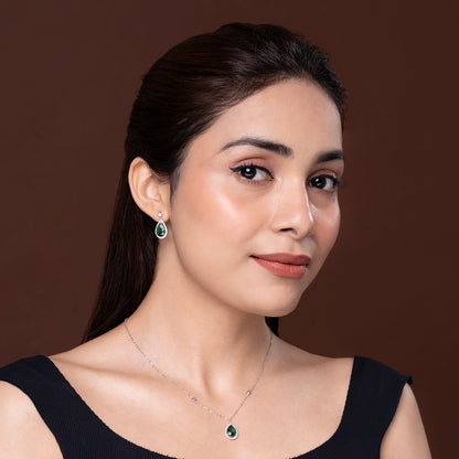 Emerald Elegance set 925 sterling silver