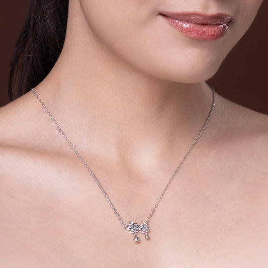 Floral charm chain pendant 925 sterling silver