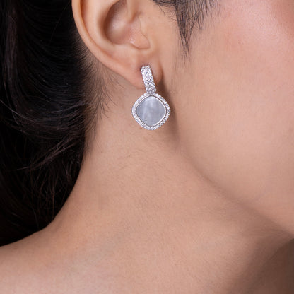 Mop Pave Earrings 925 sterling silver