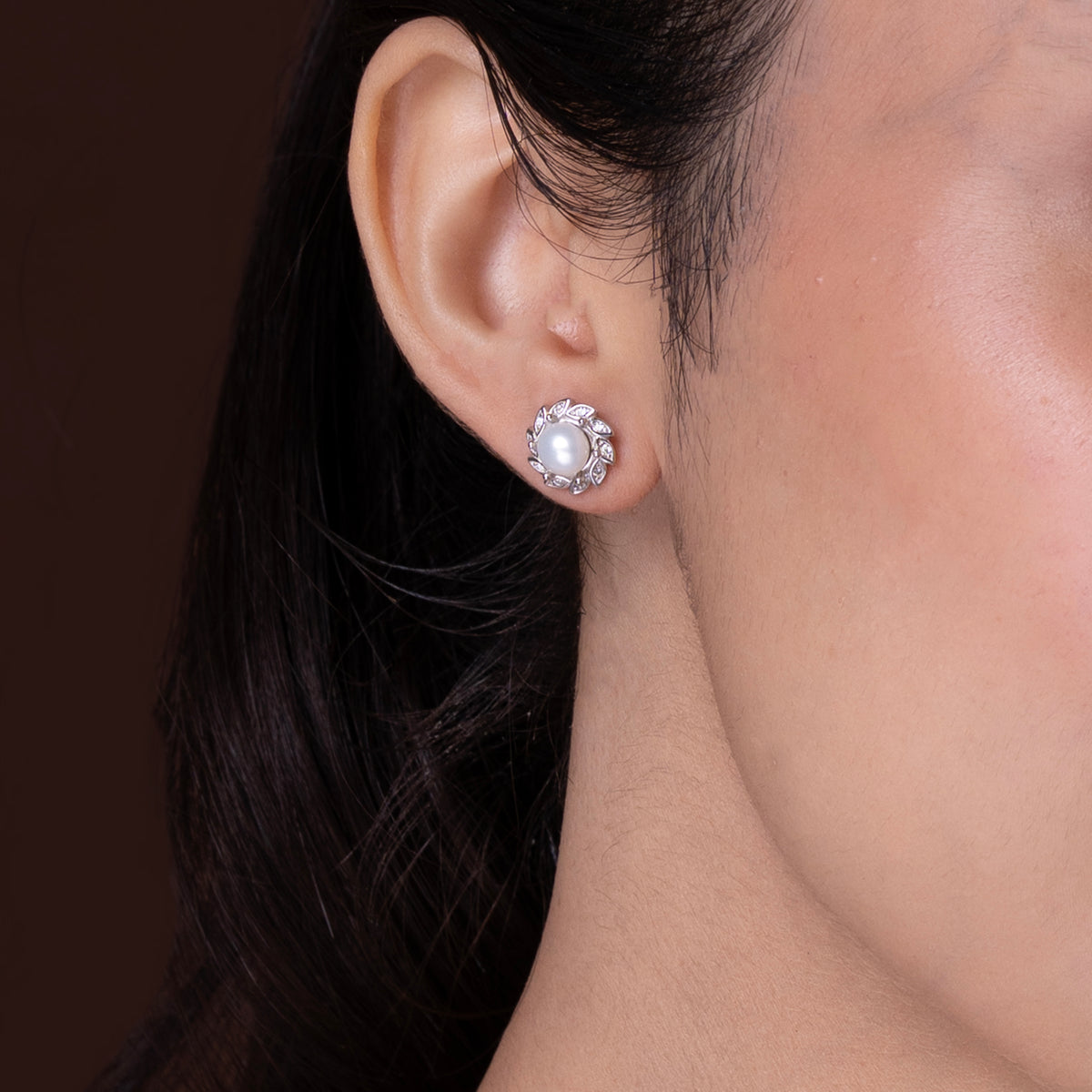 Ethereal Pearl Bloom Studs Earrings 925 sterling silver