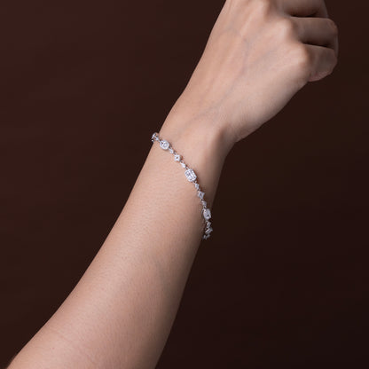 Elegant Soliatre link Bracelet 925 sterling silver