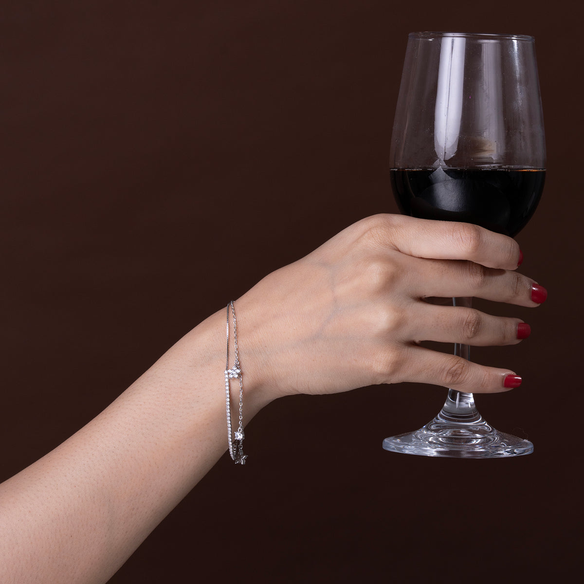 Double layered chain Bracelet 925 sterling silver