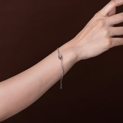 Interlocking Circle Dual-Chain Bracelet 925 sterling silver