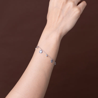 Blue evil eye charm bracelet 925 sterling silver