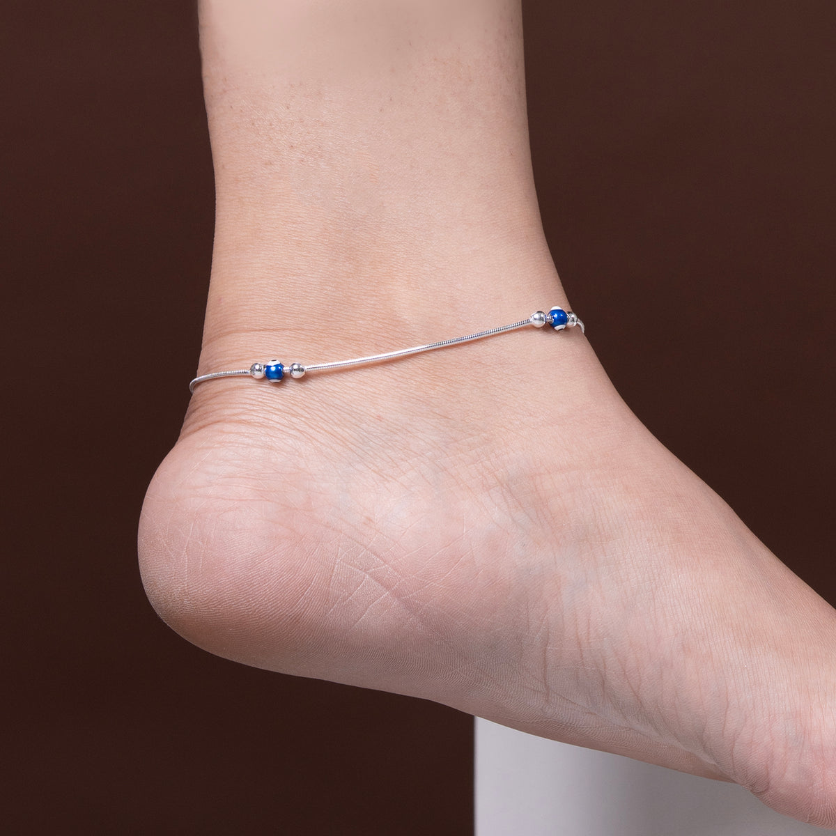 Multi EVIL EYE Anklet 925 Sterling Silver