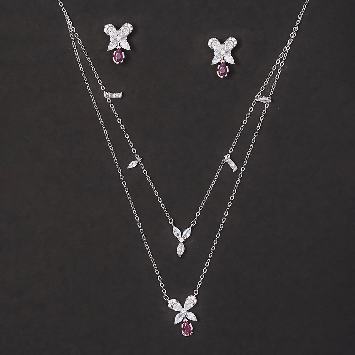 Ruby Blossom Charm 925 sterling silver