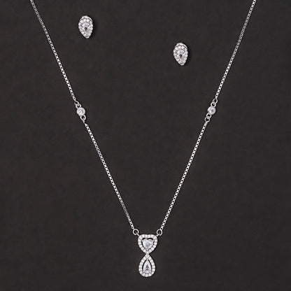 heart and pear shape solitare set 925 sterling silver
