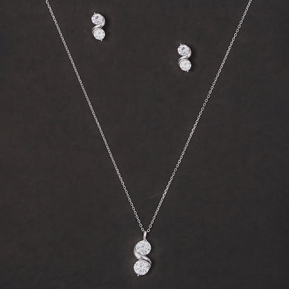 Elegant Dual-Stone Twist SET 925 sterling silver