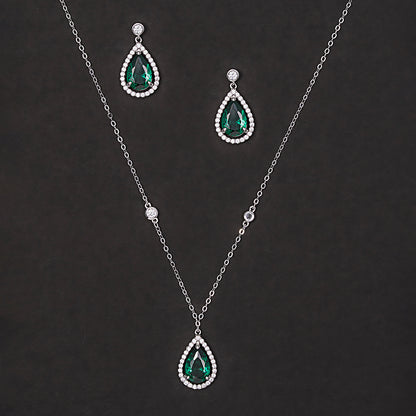 Emerald Elegance set 925 sterling silver