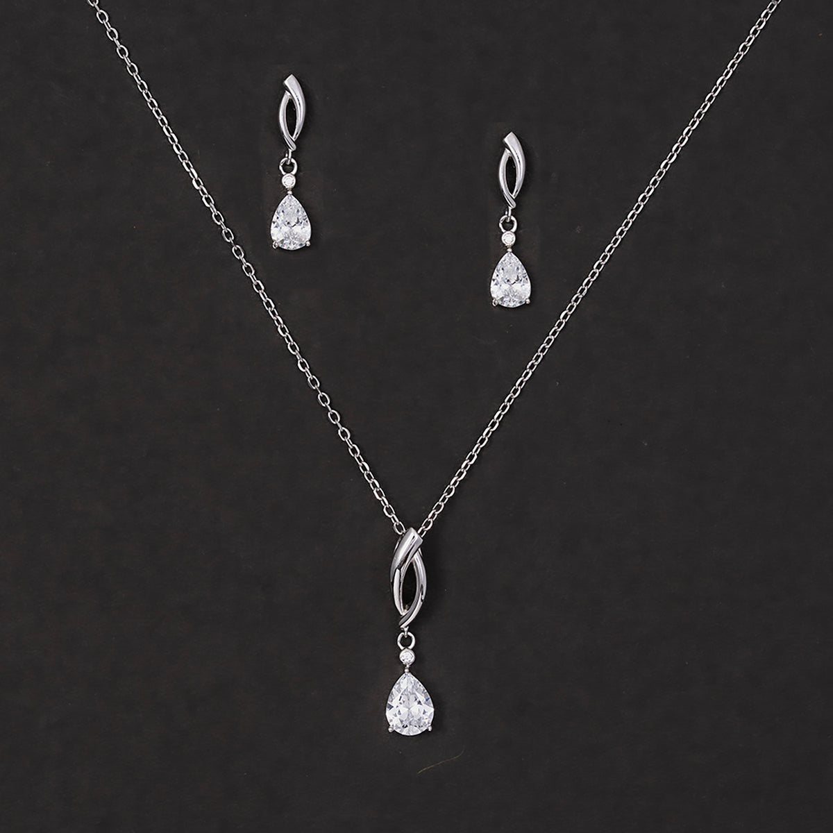 Graceful Drop Diamond Pendant Set 925 sterling silver