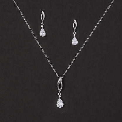 Graceful Drop Diamond Pendant Set 925 sterling silver