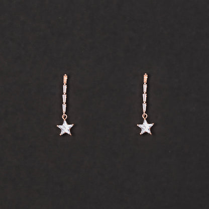Star shape solitare Earrings 925 sterling silver