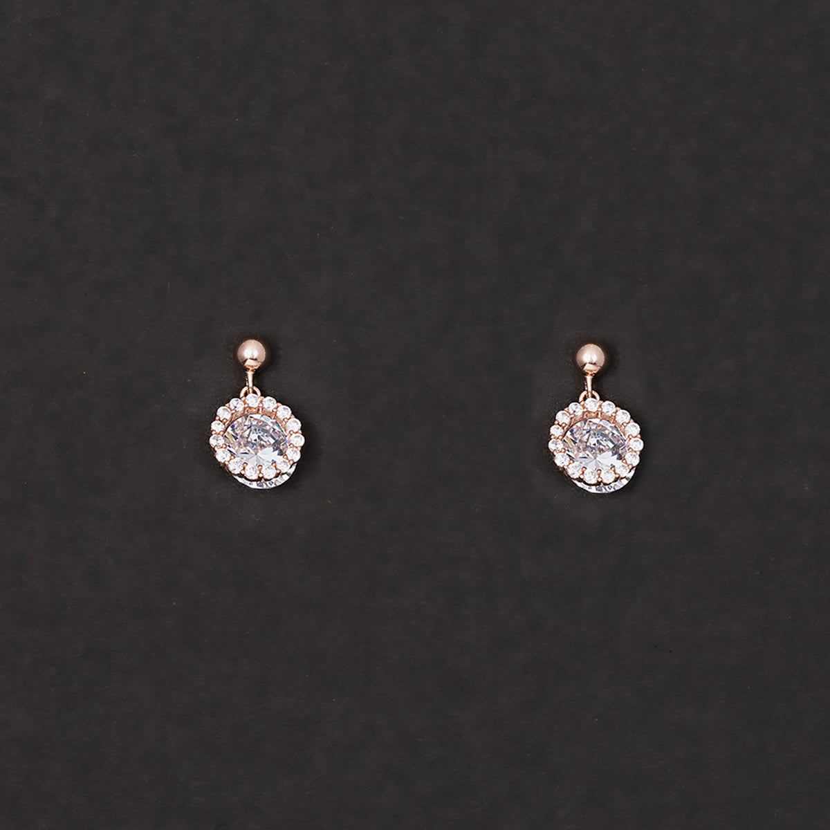 Solitare with outer circle  Earrings 925 sterling silver