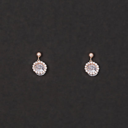 Solitare with outer circle  Earrings 925 sterling silver