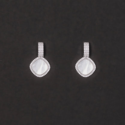 Mop Pave Earrings 925 sterling silver