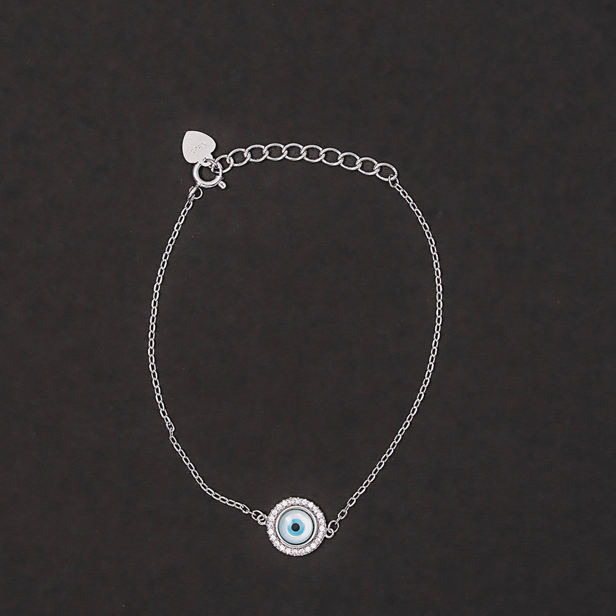 Circular Evil Eye  Bracelet 925 sterling silver