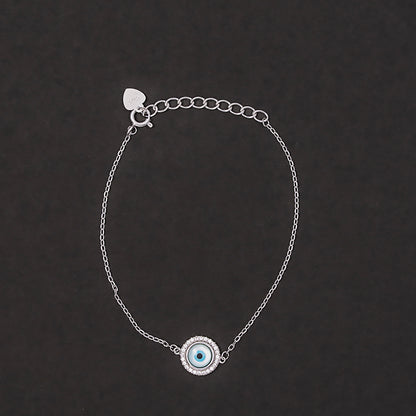 Circular Evil Eye  Bracelet 925 sterling silver