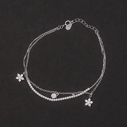 Double layered chain Bracelet 925 sterling silver