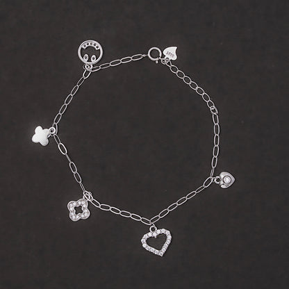 Mixed-Motif Multi-Charm Bracelet 925 sterling silver
