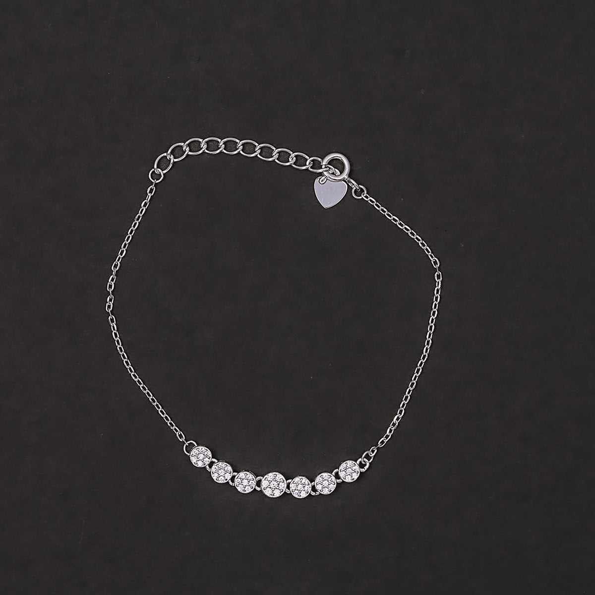 Five-Heart Pavé Station Bracelet 925 sterling silver
