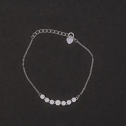 Five-Heart Pavé Station Bracelet 925 sterling silver