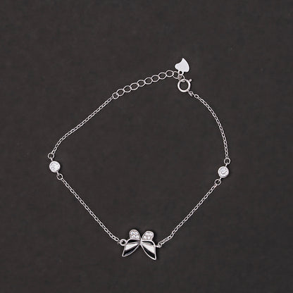 Black & White Butterfly Station Bracelet 925 sterling silver