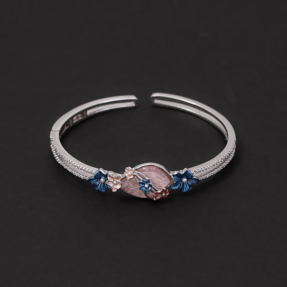 Pastel Floral korean kada 925 sterling silver