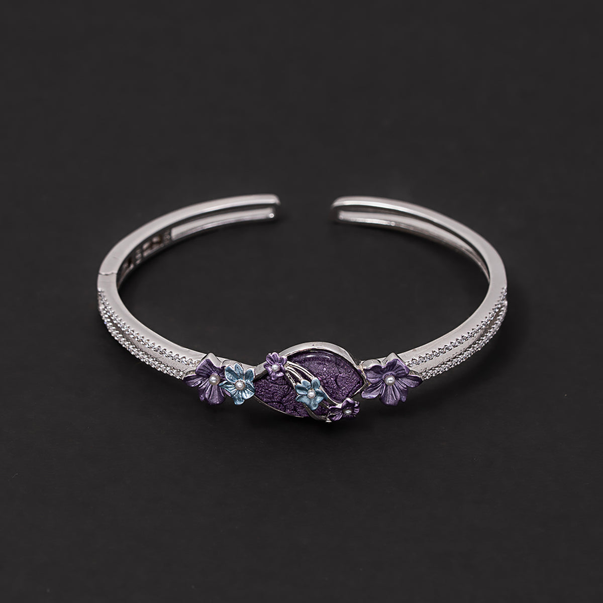 Violet Garden korean kada 925 sterling silver