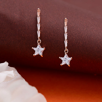 Star shape solitare Earrings 925 sterling silver