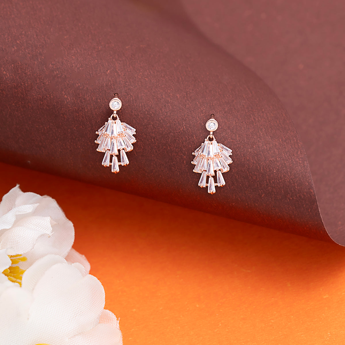 Elegant Cluster Silhouette Earrings 925 Sterling Silver