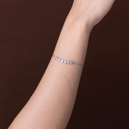Five-Heart Pavé Station Bracelet 925 sterling silver