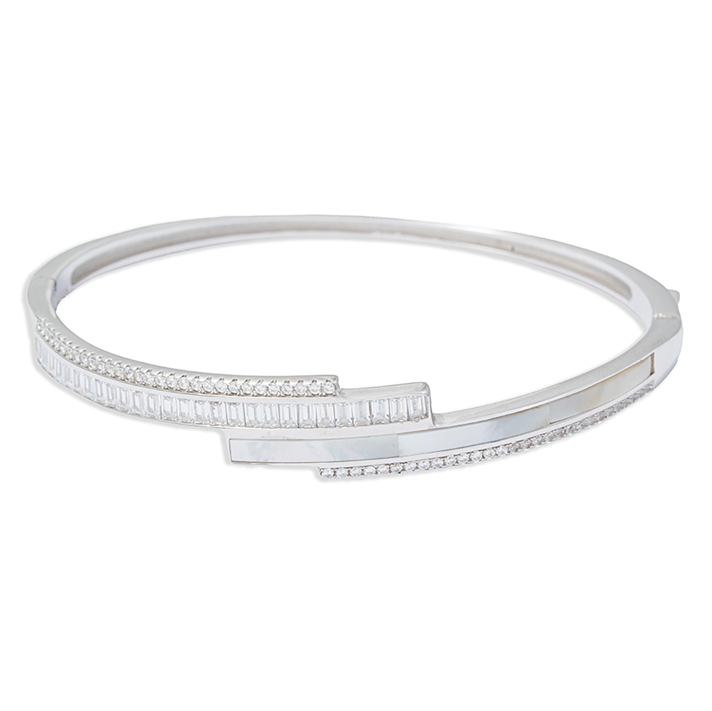 Baguette Hinged Bangle kada 925 sterling silver