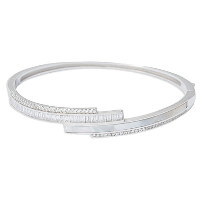 Baguette Hinged Bangle kada 925 sterling silver